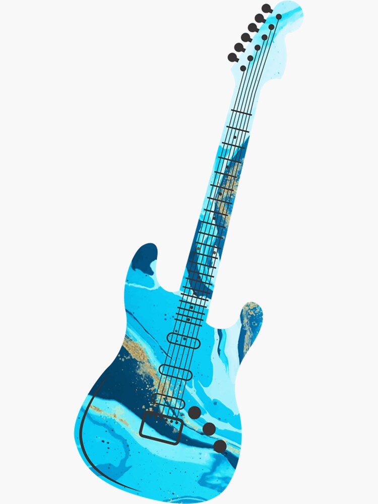 "Funky Electric Guitar Music Instrut Guitarist Sticker" Sticker for Sale by asiashepar Redbubble