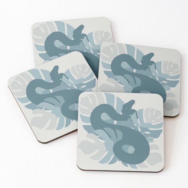 Item preview, Snake in Steel Chromatic Colour Monstera Leaves designed and sold by Nerdynoods.