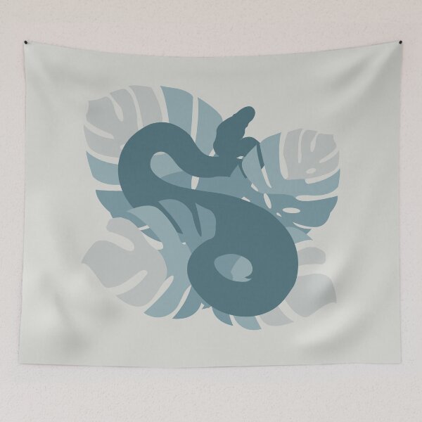 Item preview, Snake in Steel Chromatic Colour Monstera Leaves designed and sold by Nerdynoods.