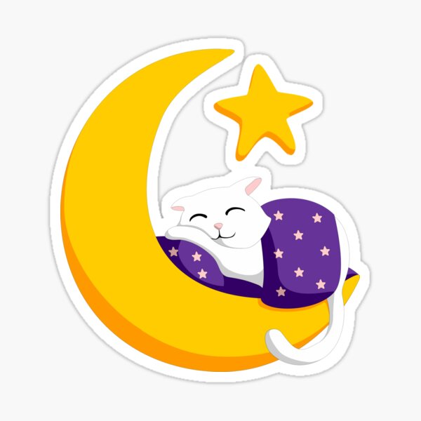 Item preview, Sleeping Cat on Crescent Moon Star Ramadan designed and sold by HolidayBug.