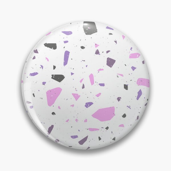 Aperçu de l'œuvre Motif de terrazzo blanc avec des taches violettes, roses et noires créée et vendue par PurpleAdventure.