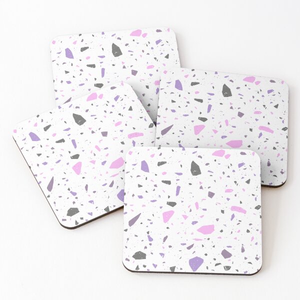 Item preview, White Terrazzo Pattern With Purple, Pink and Black Flecks  designed and sold by PurpleAdventure.