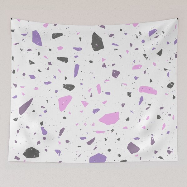 Item preview, White Terrazzo Pattern With Purple, Pink and Black Flecks  designed and sold by PurpleAdventure.
