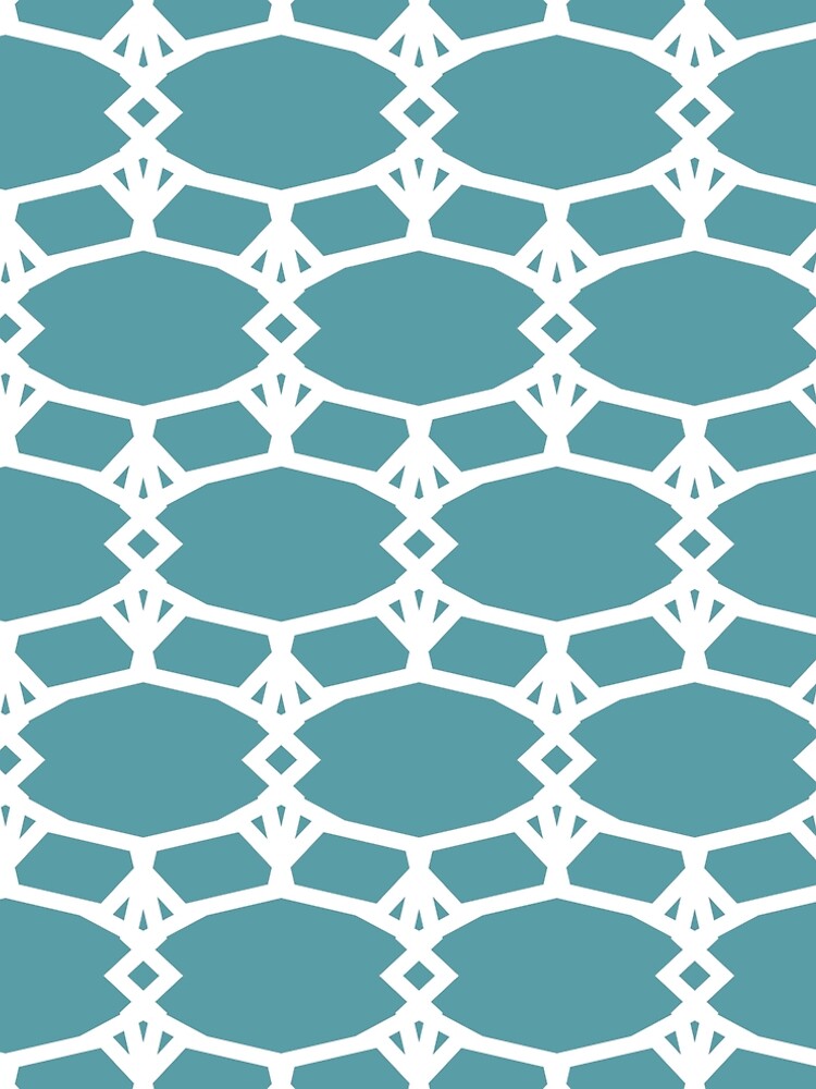 Aperçu 5 sur 5. Robe trapèze avec l'œuvre Aqua and White Ornamental Shape Pattern 5 - Coloro 2022 Popular Color Turquoise Tonic 093-60-15 créée et vendue par ColorOfTheYears.