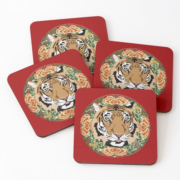 Item preview, Tiger with flowers, great gift idea for man and woman designed and sold by Reddiamond3 ⭐⭐⭐⭐⭐.