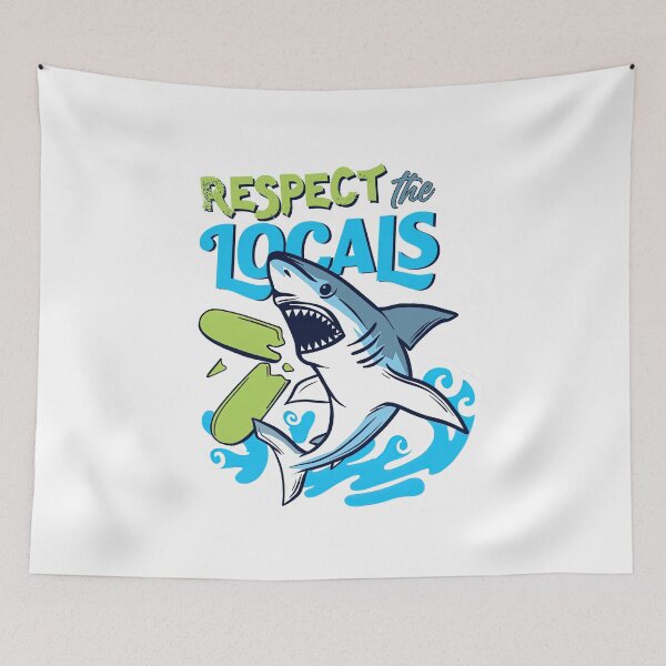 Item preview, Respect The Locals Shark Shirt, Shark designed and sold by graphic-genie.