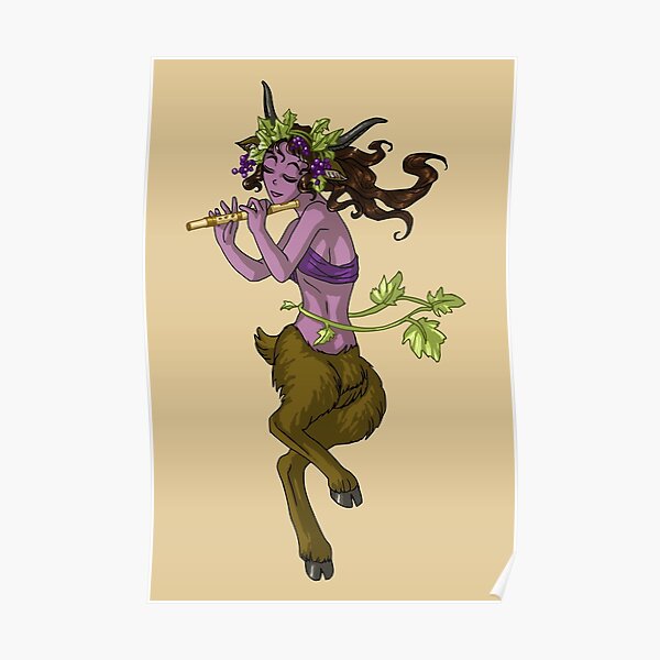 Dancing Female Satyr Playing Flute Girl MONSTER GIRLS Series I Poster