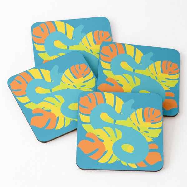 Item preview, Snake in Macaw Flame Colour Monstera Leaves designed and sold by Nerdynoods.
