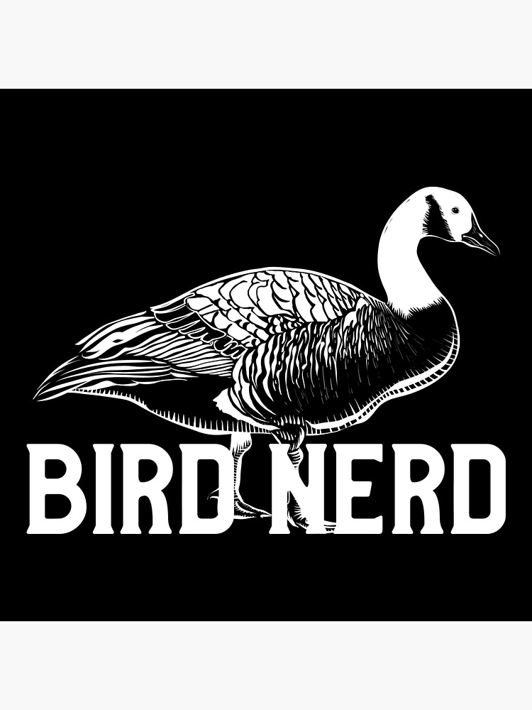 Black Bird Nerd Bright Illustrated Vintage Birdwatching Word Poster For Sale By