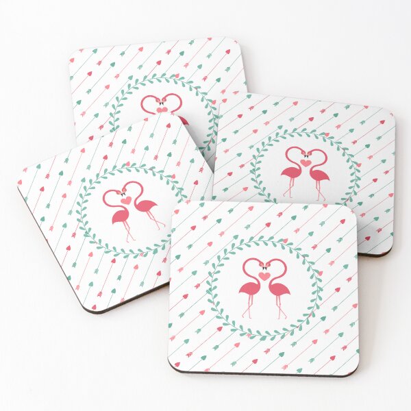 Item preview, Flamingo's in love with hearts designed and sold by PeppermintCreek.
