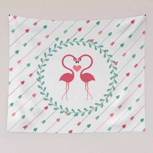 Item preview, Flamingo's in love with hearts designed and sold by PeppermintCreek.