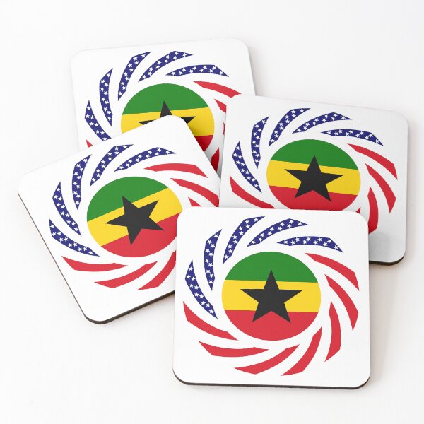 Item preview, Ghanaian American Multinational Patriot Flag Series designed and sold by Carbon-Fibre Media.