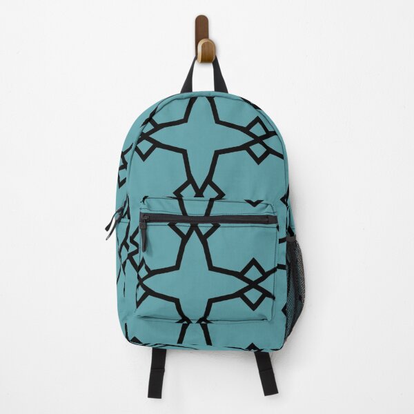 Artikelvorschau, Black and Aqua Tessellation Line Pattern 30 - Coloro 2022 Popular Color Turquoise Tonic 093-60-15 entworfen und verkauft von ColorOfTheYears.
