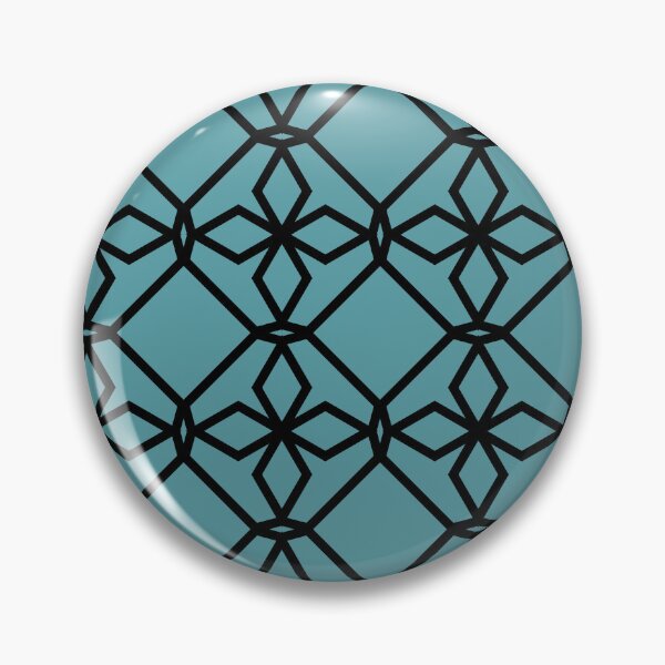 Artikelvorschau, Black and Aqua Tessellation Line Pattern 34 - Coloro 2022 Popular Color Turquoise Tonic 093-60-15 entworfen und verkauft von ColorOfTheYears.