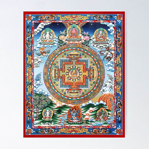 Item preview, Mandala 98 Bouddhiste Tibétain Bleu Six Divinité designed and sold by GuyBlank.
