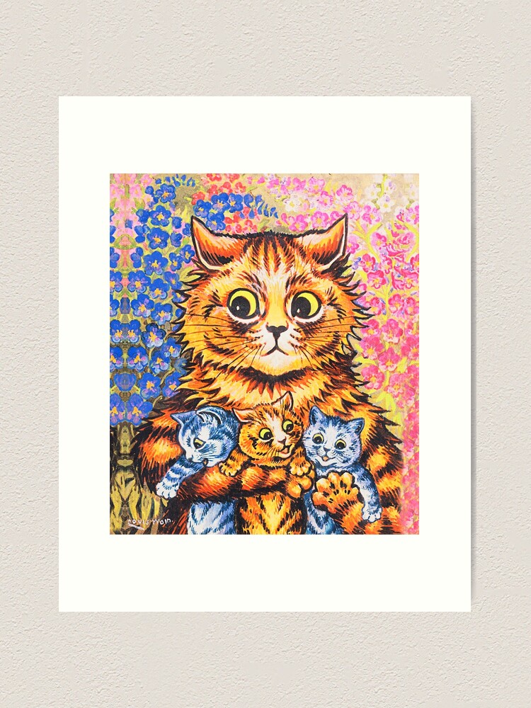 Cat and Her Kittens-Louis Wain Cats Art Art Print for Sale by TeeARTHY