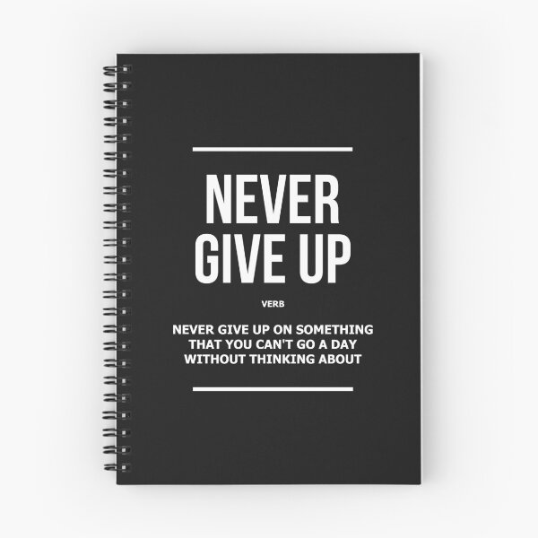 Item preview, Never Give Up Verb Motivational Definition designed and sold by SuccessHunters.