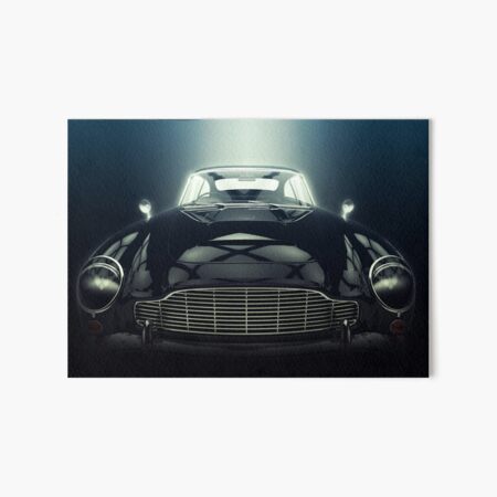 Black, vintage car in the mist Art Board Print