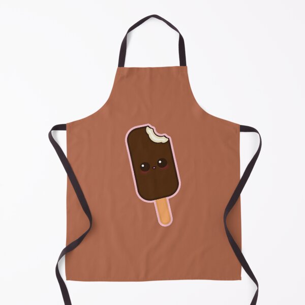 Apron with bib section to vest for Bar Ice Cream Parlor Restaurant Cream Brown 