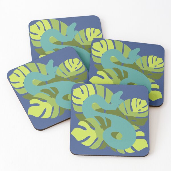Item preview, Snake in Everglade Serpent Colour Monstera Leaves designed and sold by Nerdynoods.