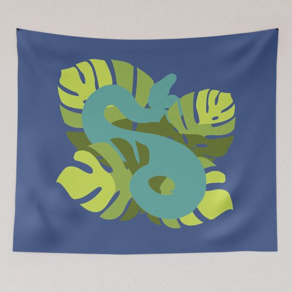 Item preview, Snake in Everglade Serpent Colour Monstera Leaves designed and sold by Nerdynoods.