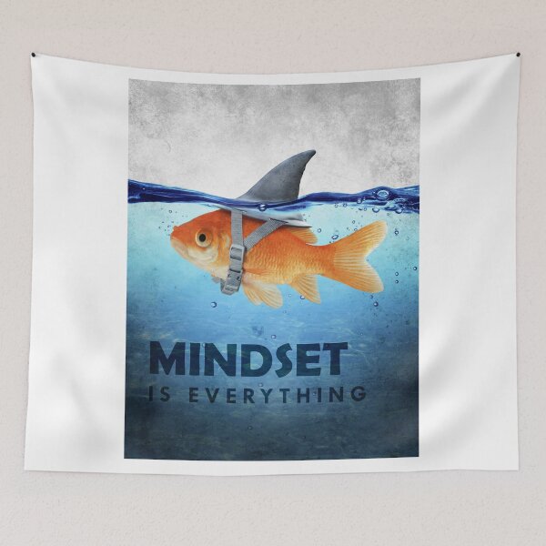 Item preview, Mindset Is Everything Fish And Shark Illustration Motivation designed and sold by SuccessHunters.