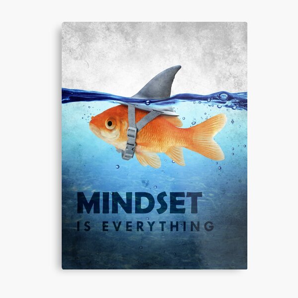 Item preview, Mindset Is Everything Fish And Shark Illustration Motivation designed and sold by SuccessHunters.