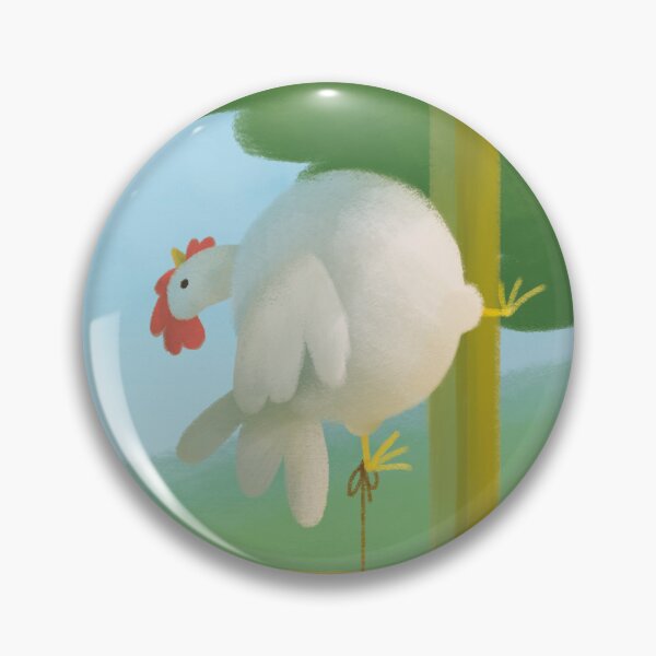 Item preview, Floating chicken pin designed and sold by junjoba.