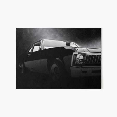 Black, vintage car in the rain Art Board Print