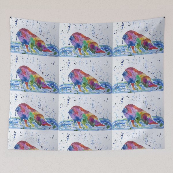 Item preview, Colourful Baby Elephant taking a Drink of Water designed and sold by Casimirasart.