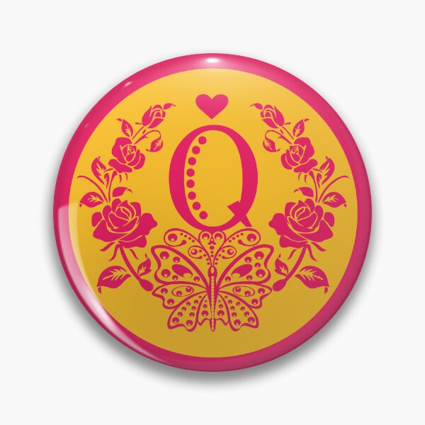 Item preview, Roses, Heart and Butterfly Monogram Q designed and sold by ClownFishArts.