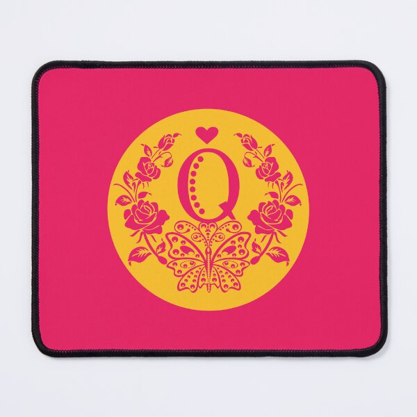Item preview, Roses, Heart and Butterfly Monogram Q designed and sold by ClownFishArts.