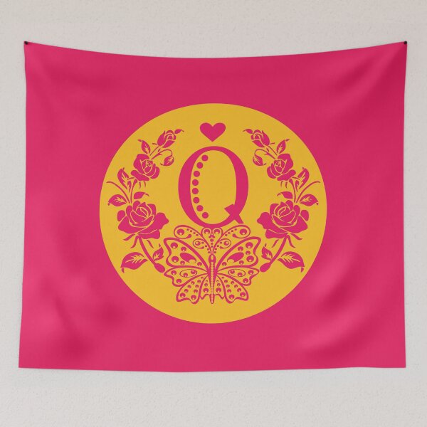 Item preview, Roses, Heart and Butterfly Monogram Q designed and sold by ClownFishArts.