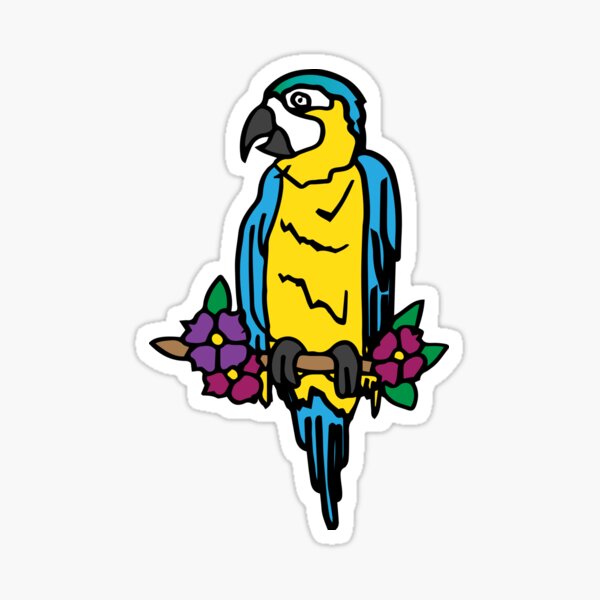 Exotic Birds STICKER Decal Shag Hawaiian Parrot Macaw Art SH110 