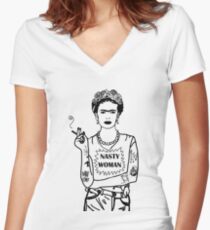 Frida Kahlo Women's Fitted V-Neck T-Shirt