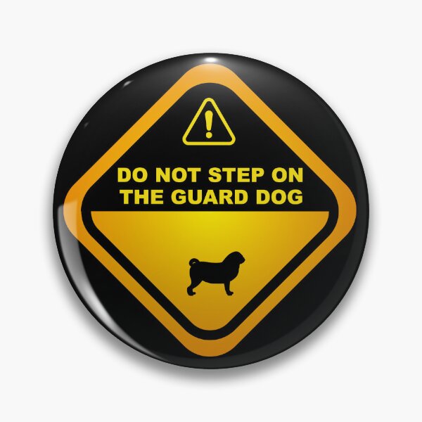 Item preview, Humorous Pug Guard Dog Warning, Pug  dog owners lovers, mom dad gift birthday idea graphic design, funny cute, fathers day designed and sold by Raiko-art.