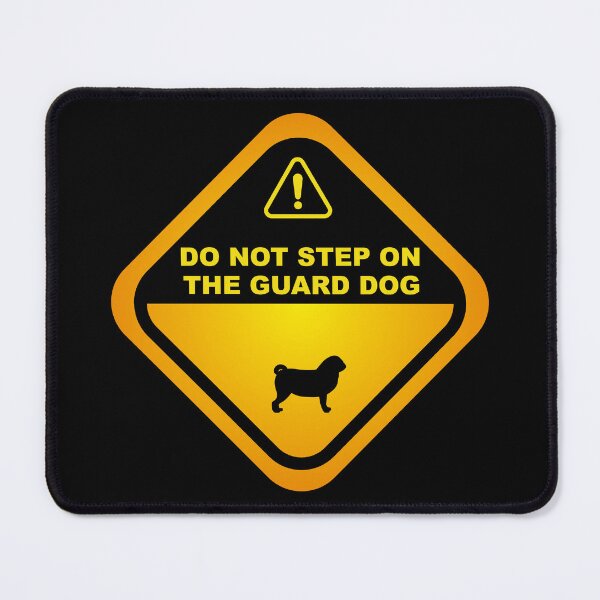 Item preview, Humorous Pug Guard Dog Warning, Pug dog owners lovers, mom dad gift birthday idea graphic design, funny cute, fathers day designed and sold by Raiko-art.