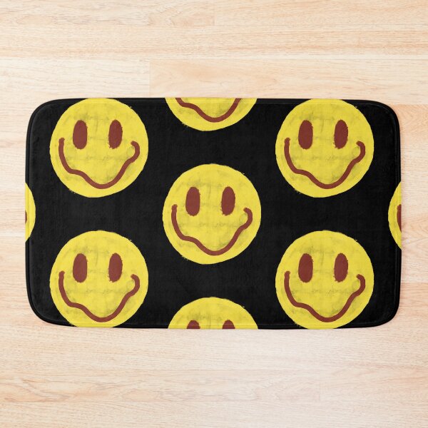 Item preview, Yellow and Maroon Vintage Smiley Face designed and sold by JadedLilacsArt.