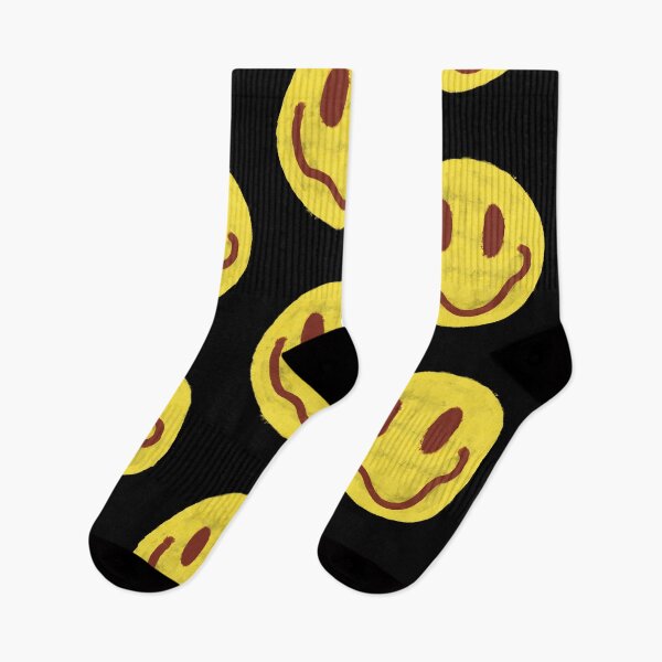 Item preview, Yellow and Maroon Vintage Smiley Face designed and sold by JadedLilacsArt.