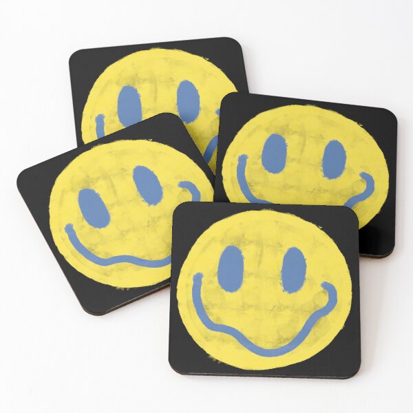 Item preview, Yellow and Blue Vintage Smiley Face designed and sold by JadedLilacsArt.