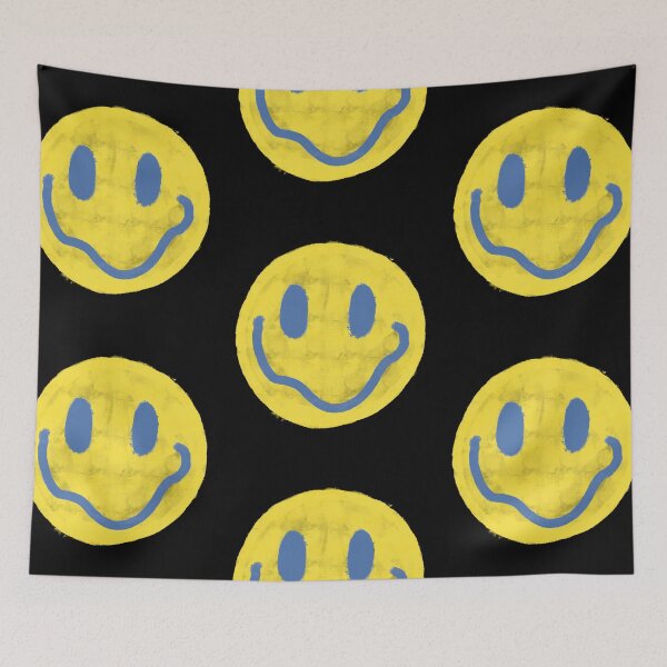 Item preview, Yellow and Blue Vintage Smiley Face designed and sold by JadedLilacsArt.