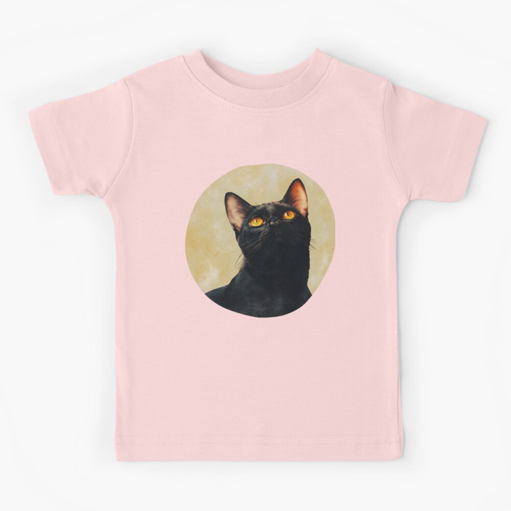 Oriental Bombay Black Cat with Golden Yellow Eyes | Kids T-Shirt