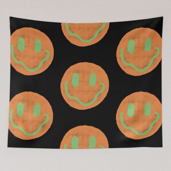 Item preview, Orange and Green Vintage Smiley Face designed and sold by JadedLilacsArt.