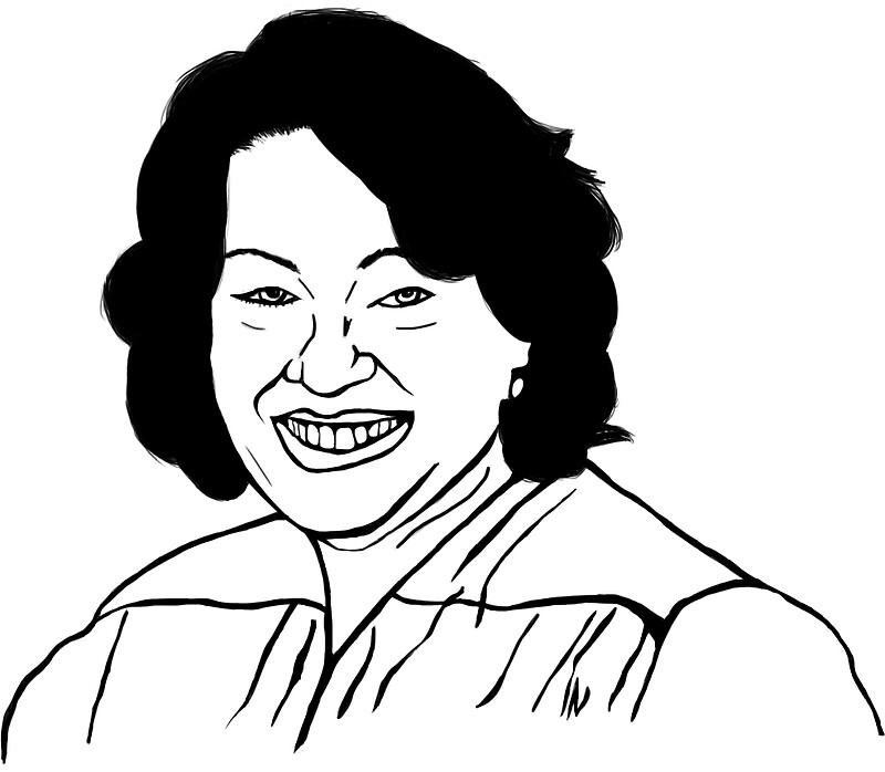 "Supreme Court Justice Sonia Sotomayor Line Art" Stickers by