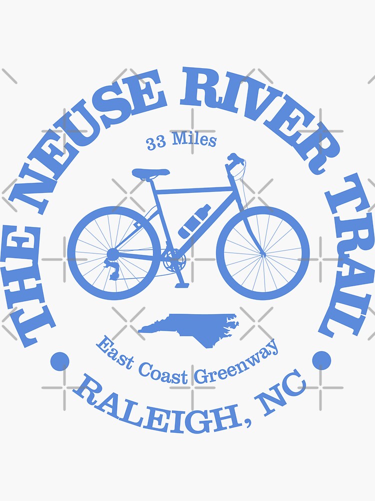 Thumbnail 3 of 3, Sticker, Neuse River Trail (cycling) designed and sold by curranmorgan.