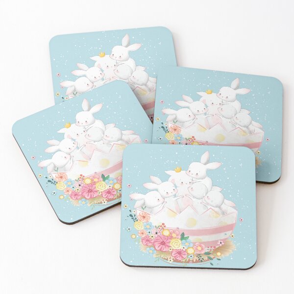 Item preview, Watercolor Bunnies in Flower Easter Egg designed and sold by HolidayBug.