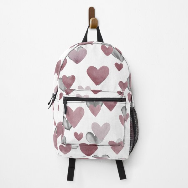 Item preview, Love Life - Cute Pink and Gray Rustic Watercolor Art Heart Pattern  designed and sold by SeasonsChange-.