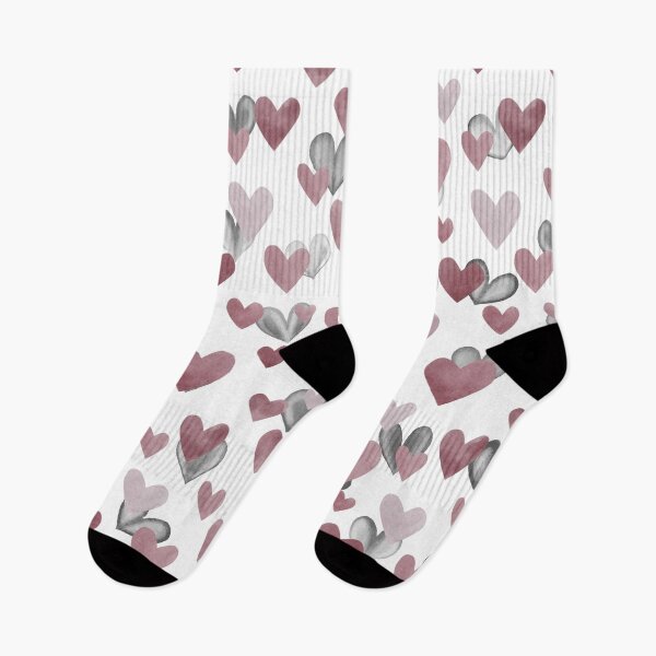 Item preview, Love Life - Cute Pink and Gray Rustic Watercolor Art Heart Pattern  designed and sold by SeasonsChange-.
