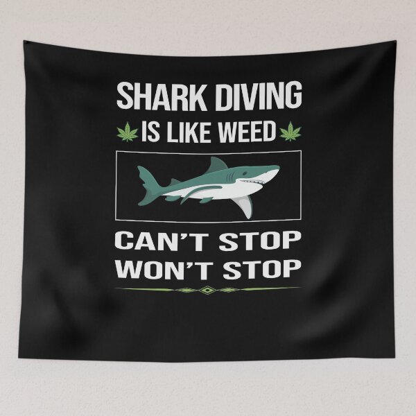 Item preview, Funny Can't Stop Shark Diving Diver designed and sold by FulviaContreras.