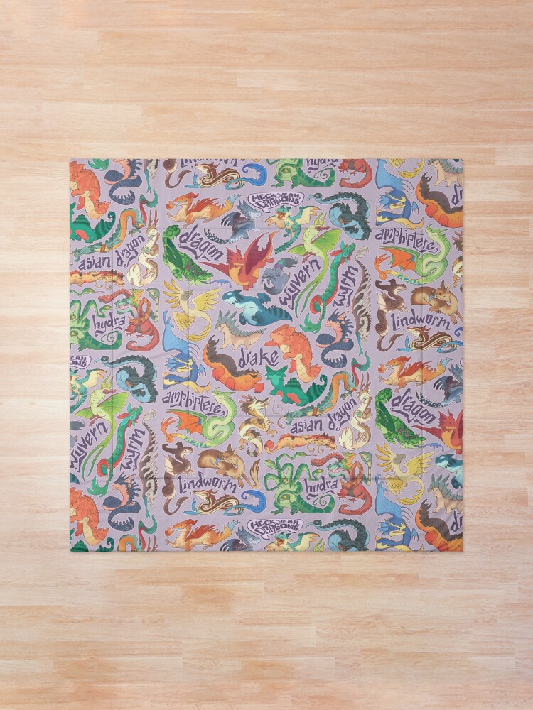 Alternate view of Mini dragon compendium in lavender Comforter